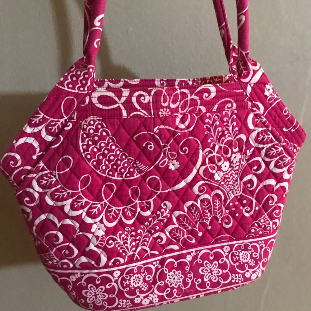 Vera Bradley pink and white paisley zip tote